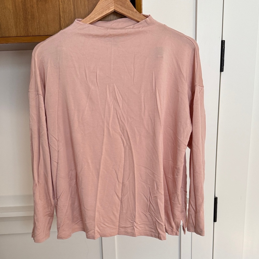 Eileen Fisher Blush Long Sleeve Top small tencell